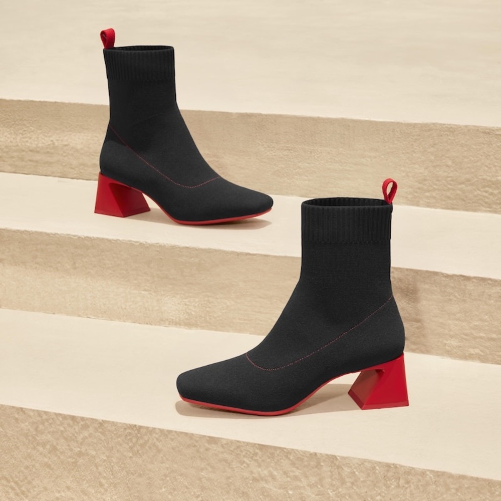 Like new Regina Pro Black and Red Ankle Boots by VIVAIA